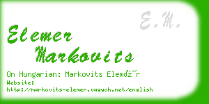 elemer markovits business card